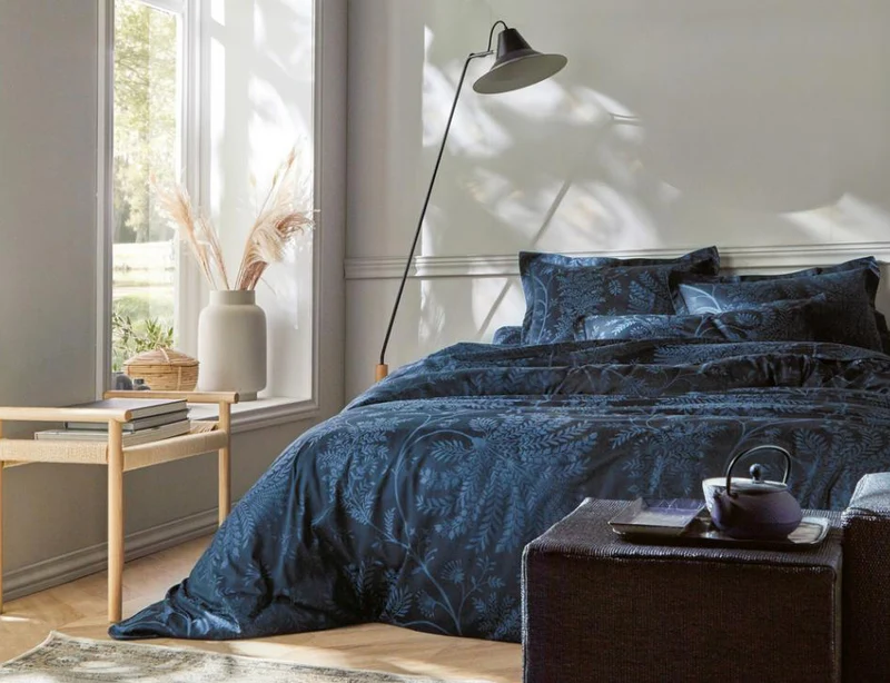 Drap housse - PALMYRE Bleu Corinthe