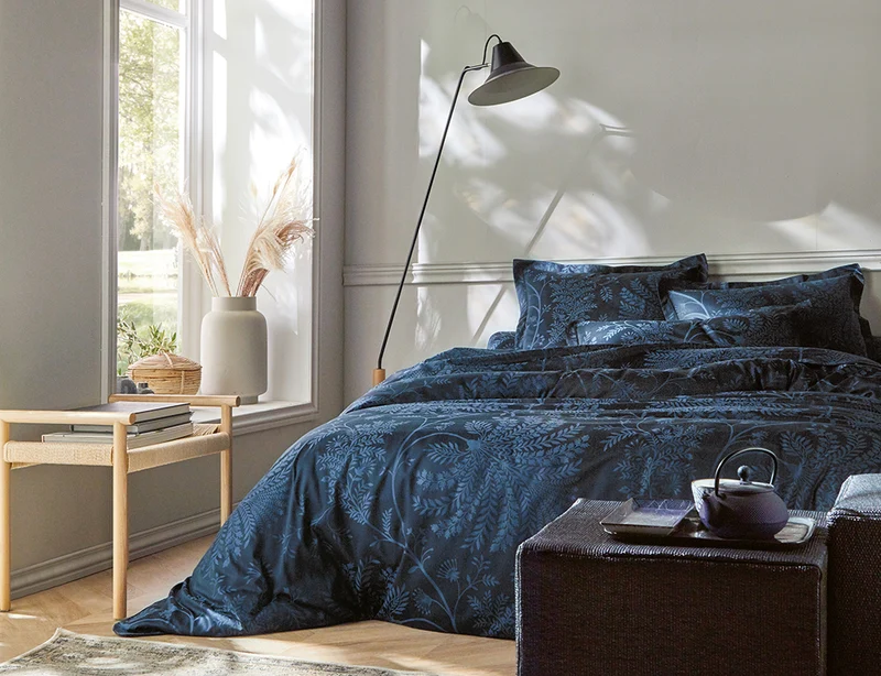 Housse de couette - PALMYRE Bleu Nuit