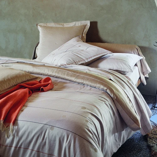 Taie d'oreiller Satin Jacquard - REGATES Chanvre