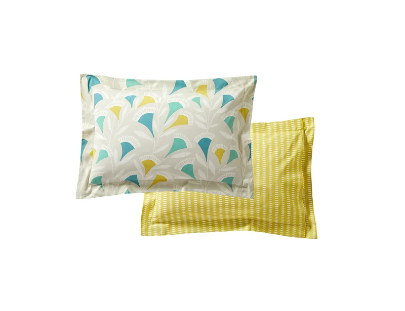 Taie d'oreiller Percale de coton - NOUKKU Flore Tilleul