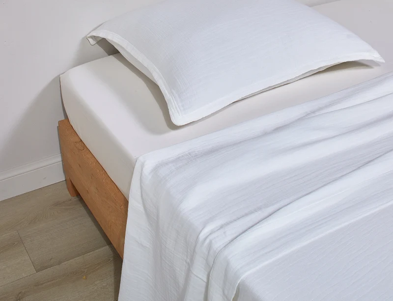 Drap plat Gaze de coton - COSY Craie