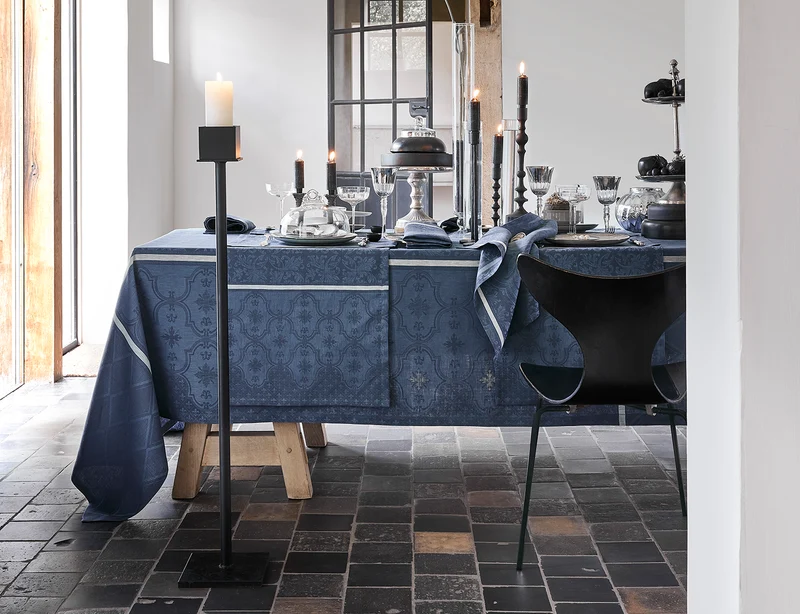 Nappe 100% Lin - ARMOIRIES Céruléen