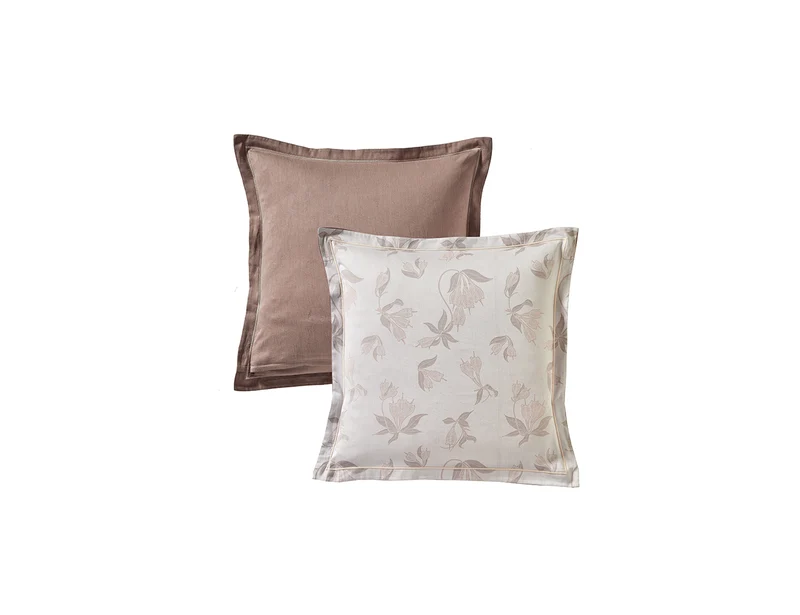 Taie d'oreiller Satin Jacquard - BOTANIQUE Poudre