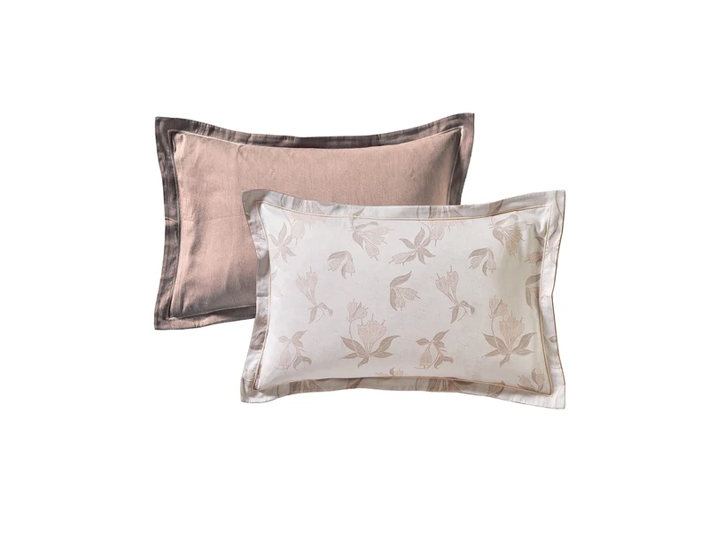 Taie d'oreiller Satin Jacquard - BOTANIQUE Poudre
