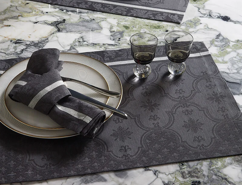 Serviette de table 100% Lin - ARMOIRIES Jais