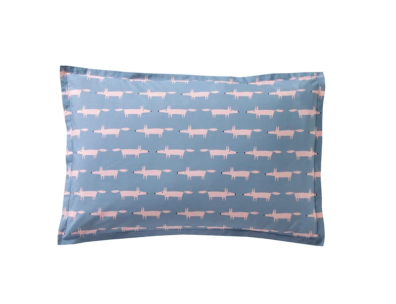 Taie d'oreiller Percale de coton - MR FOX Denim