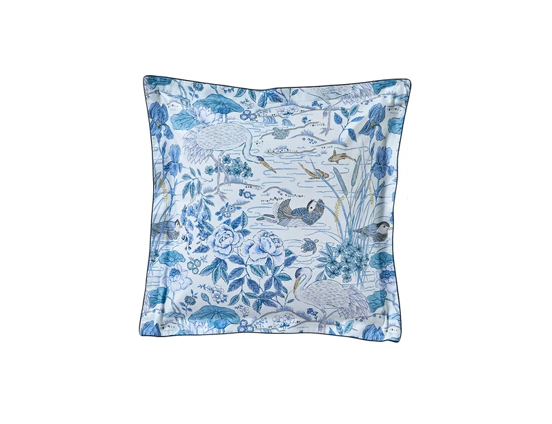 WATER GARDEN Bleu - Satin de coton