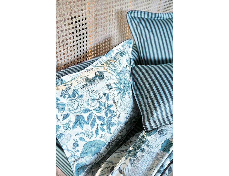 WATER GARDEN Bleu - Satin de coton