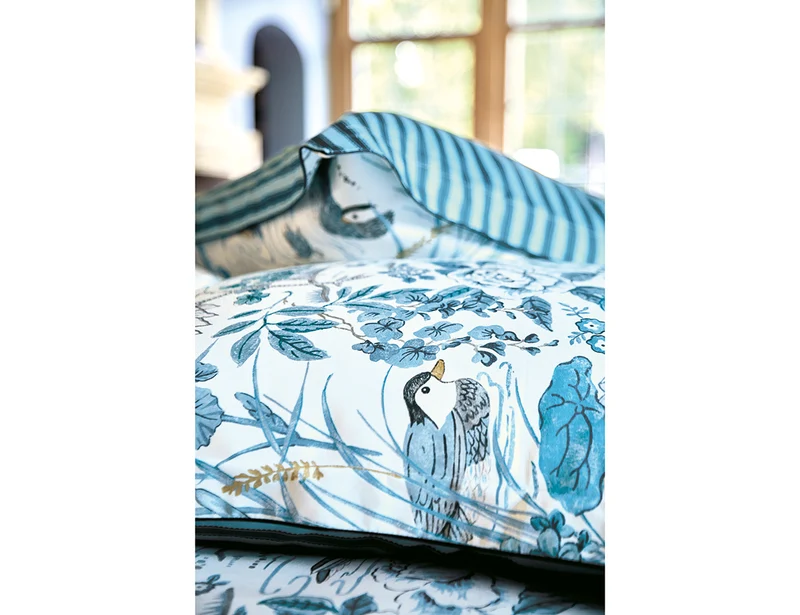 WATER GARDEN Bleu - Satin de coton