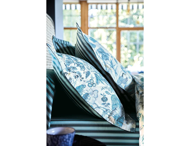 WATER GARDEN Bleu - Satin de coton