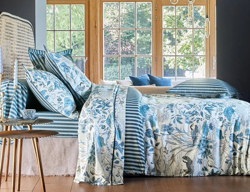 Drap plat - WATER GARDEN Bleu