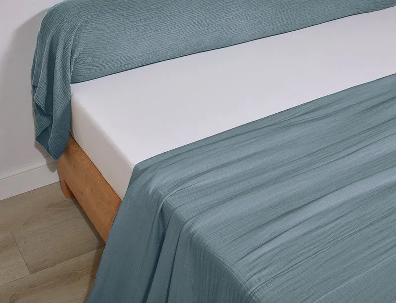 Drap plat Gaze de coton - COSY Brume