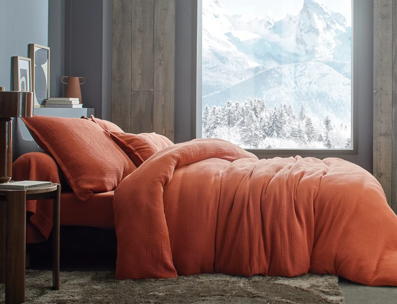 Taie d'oreiller Gaze de coton - COSY Tomette
