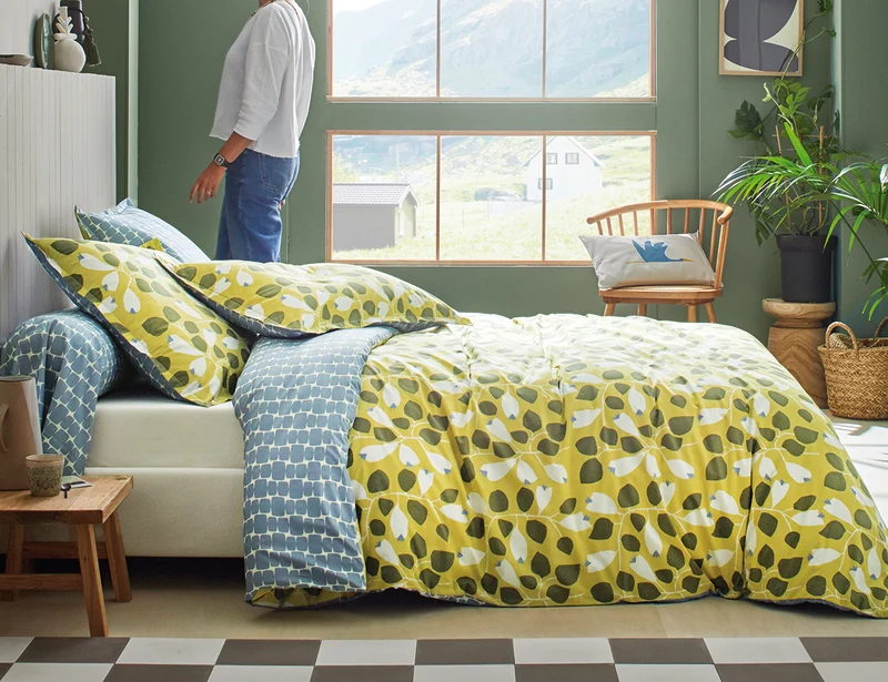Taie d'oreiller Percale de coton - GARDEN Lime