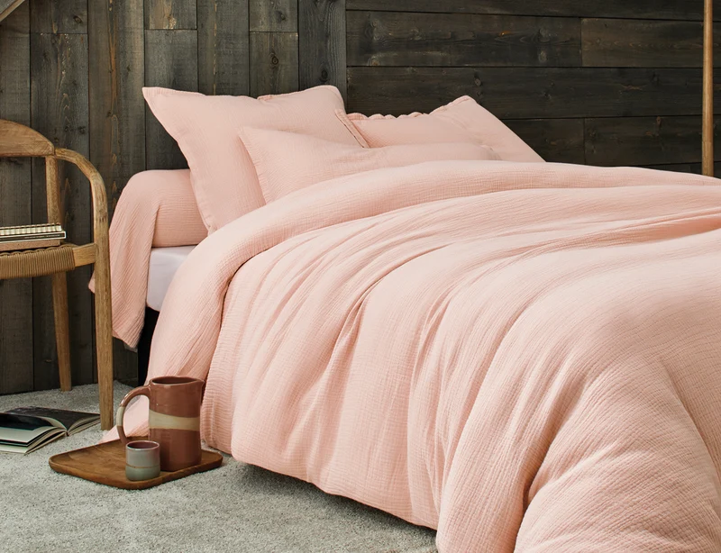 Taie de traversin Gaze de coton - COSY Rose Thé
