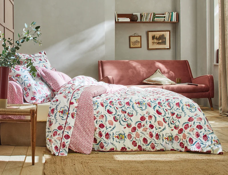 Drap plat - JARDIN ORIENTAL Carmin