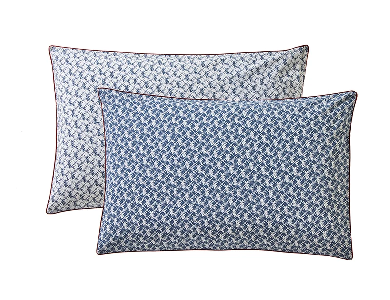 Taie d'oreiller Percale de coton - FES Indigo