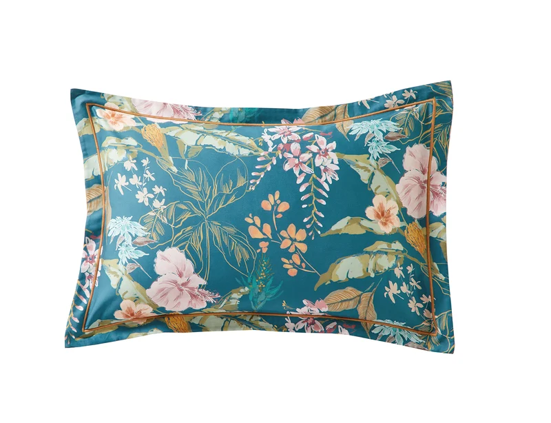 BORA BORA Bleu Paon - Satin de coton