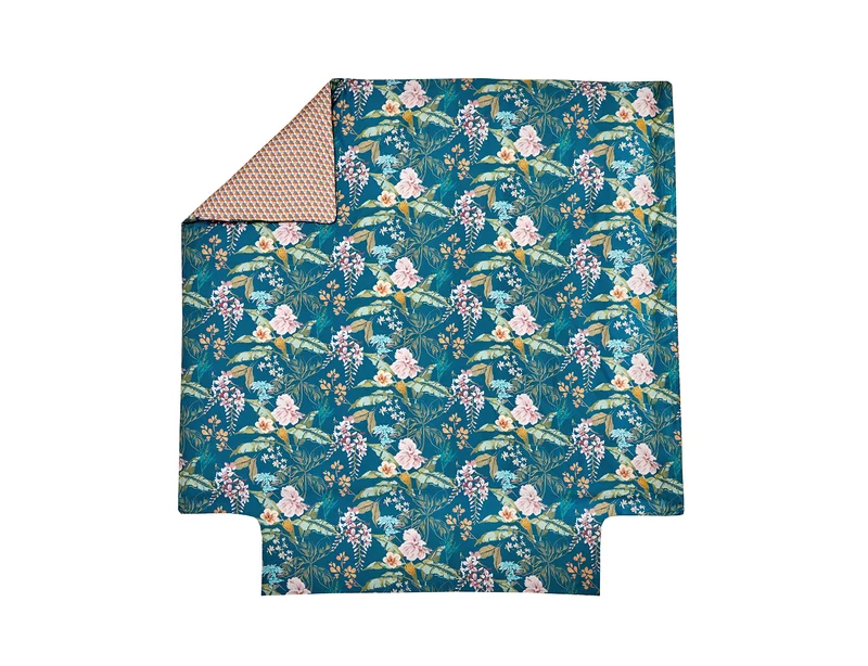 BORA BORA Bleu Paon - Satin de coton