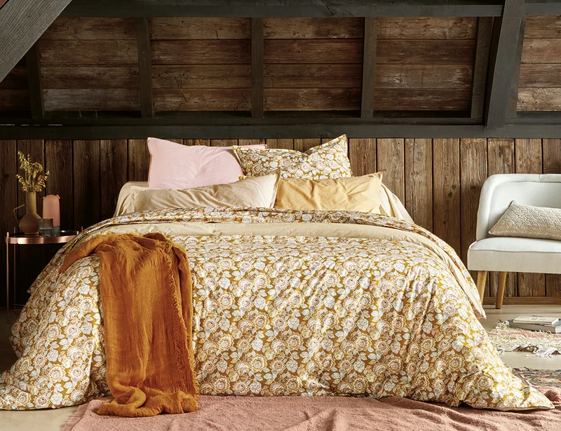 Housse de couette Percale de coton - INDIENNES Ocre