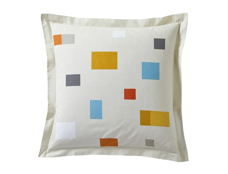 BLOCKS Ocre - Percale de coton