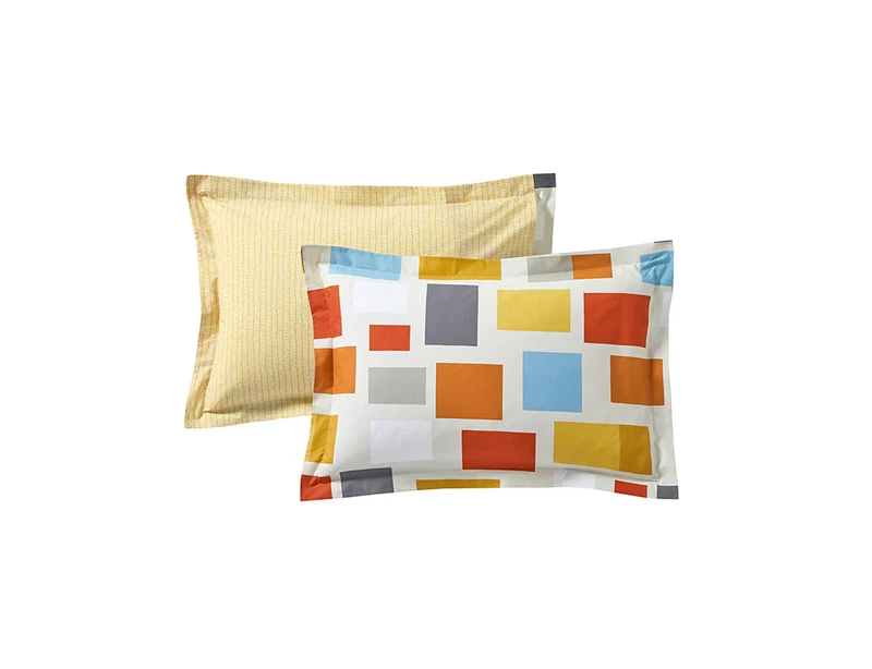 BLOCKS Ocre - Percale de coton