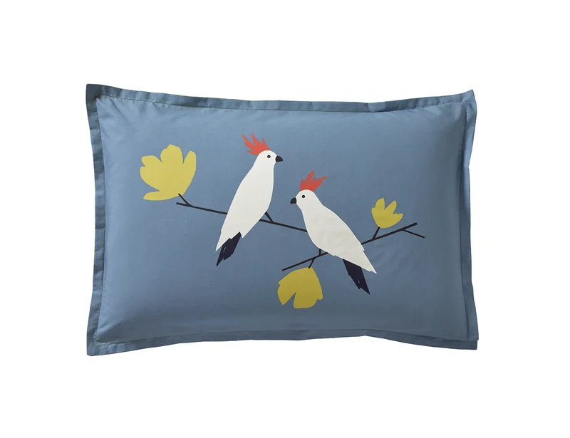 LOVE BIRDS Denim - Percale de coton