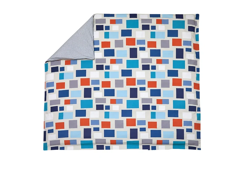 Housse de couette Percale de coton - BLOCKS Celadon
