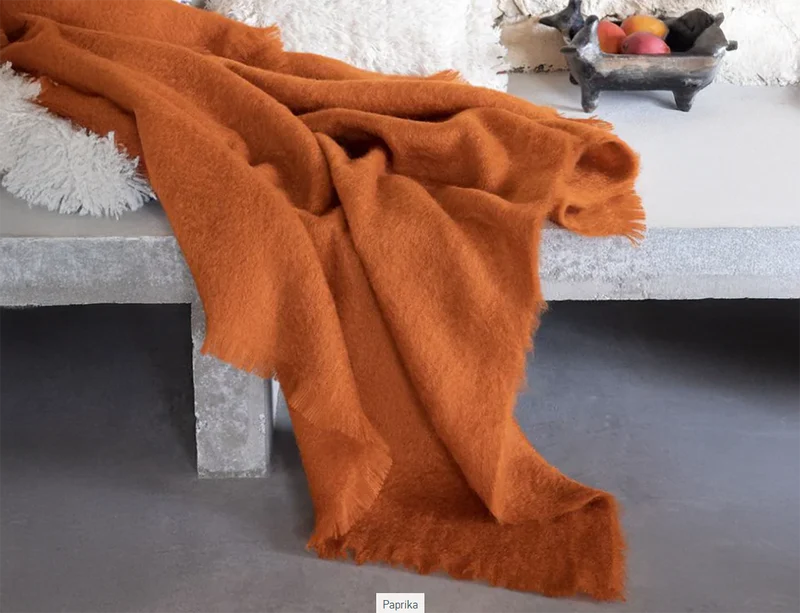 Plaid MOHAIR Paprika