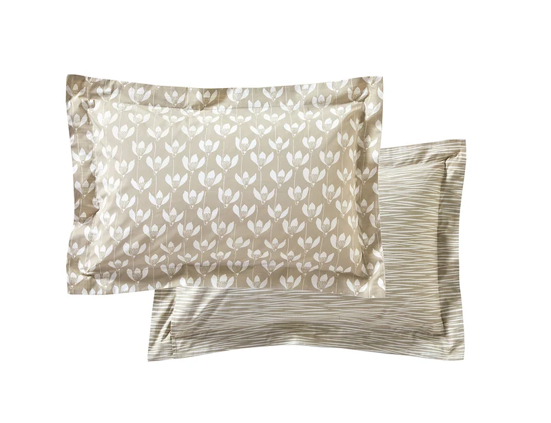 Taie d'oreiller Percale de coton - SNOWDROP Lin