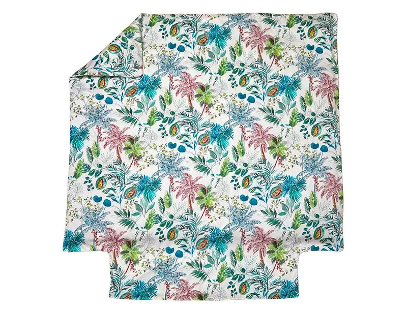 PALMERAIE Bleu Paon - Satin de coton