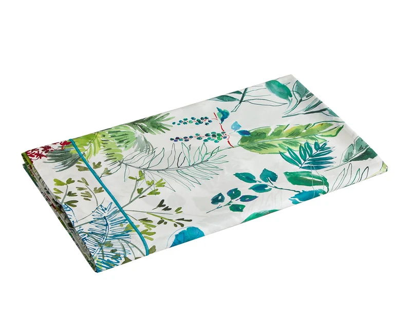 PALMERAIE Bleu Paon - Satin de coton