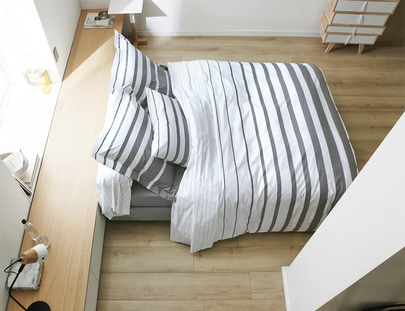 Taie de traversin Percale de coton - GRAND LARGE Acier
