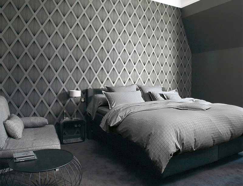 Housse de couette Satin jacquard - PALACE Ardoise
