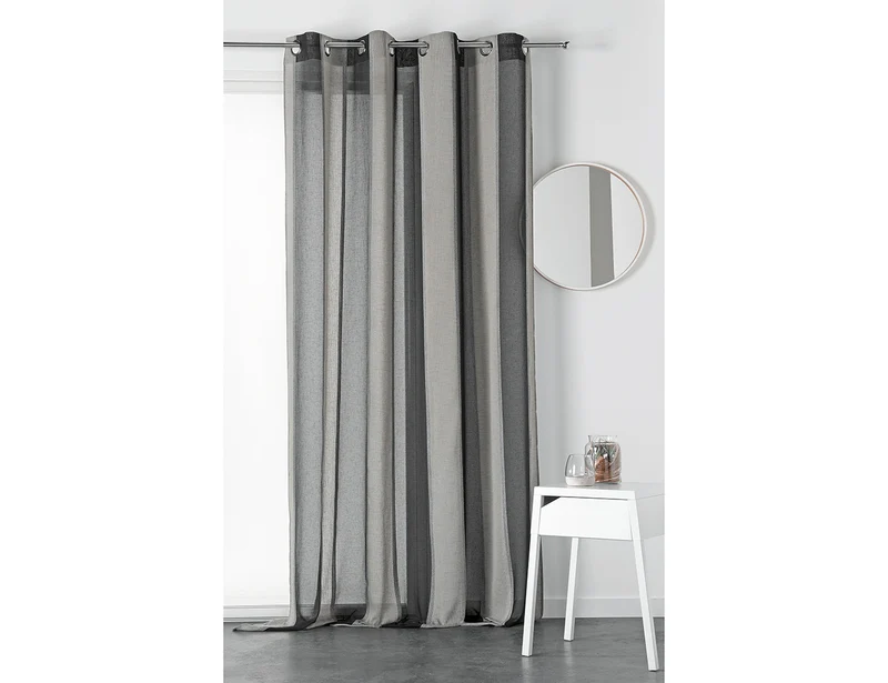 Rideau Polyester et Coton - INES Gris/Noir