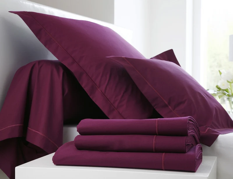 Drap housse 4 têtes uni - Percale de coton