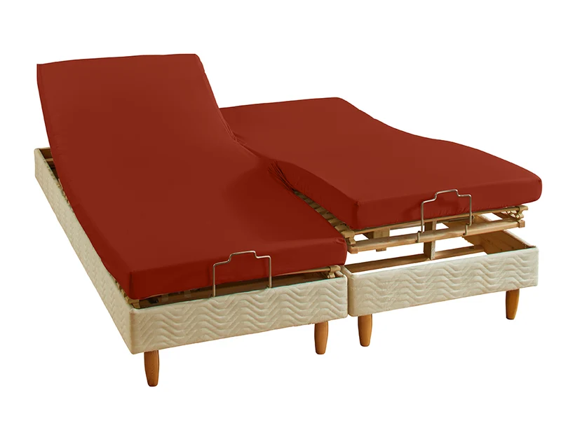 Drap housse 4 têtes uni - Percale de coton