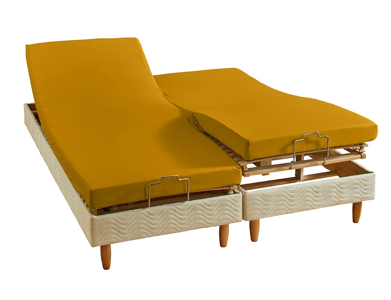 Drap housse 4 têtes uni - Percale de coton