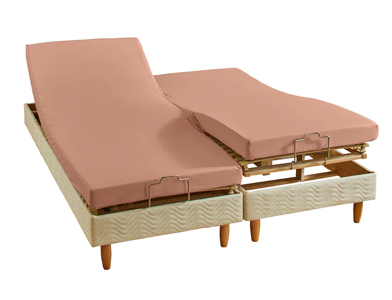 Drap housse 4 têtes uni - Percale de coton