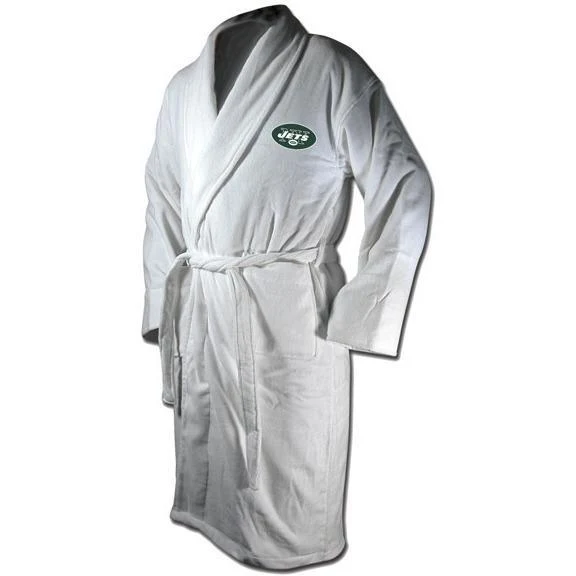 New York Jets White Terrycloth Bathrobe