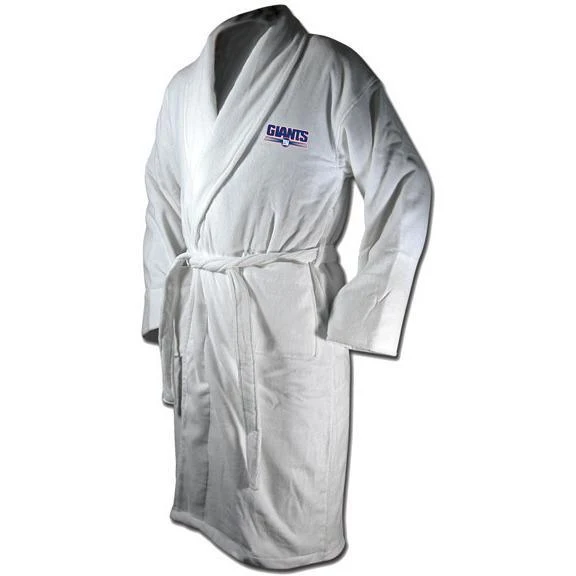 New York Giants White Terrycloth Bathrobe