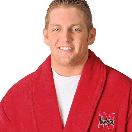 Nebraska Cornhuskers White Terrycloth Logo Bathrobe