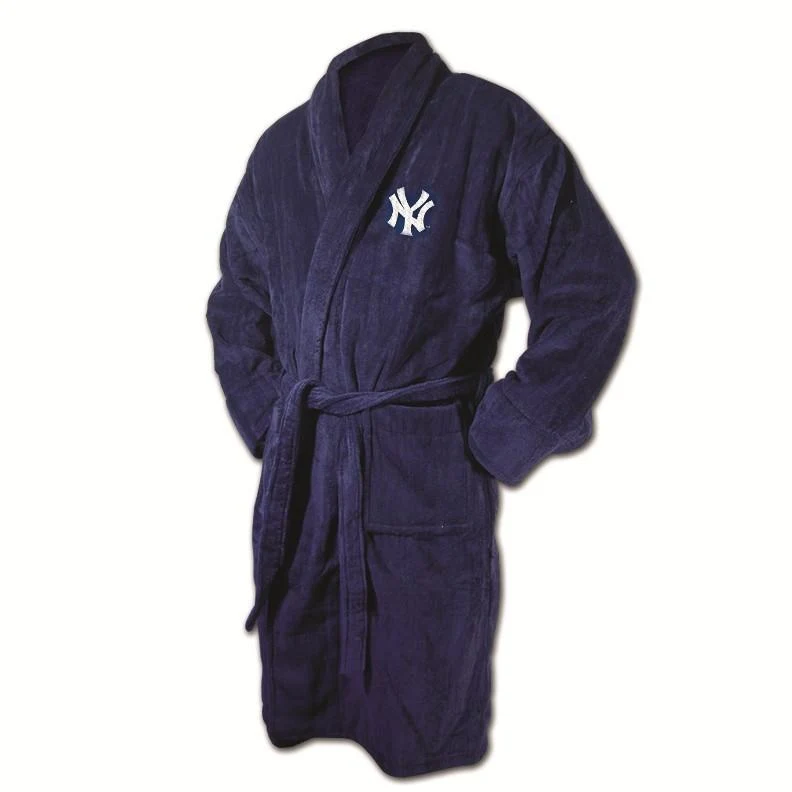 New York Yankees Navy Terrycloth Bathrobe