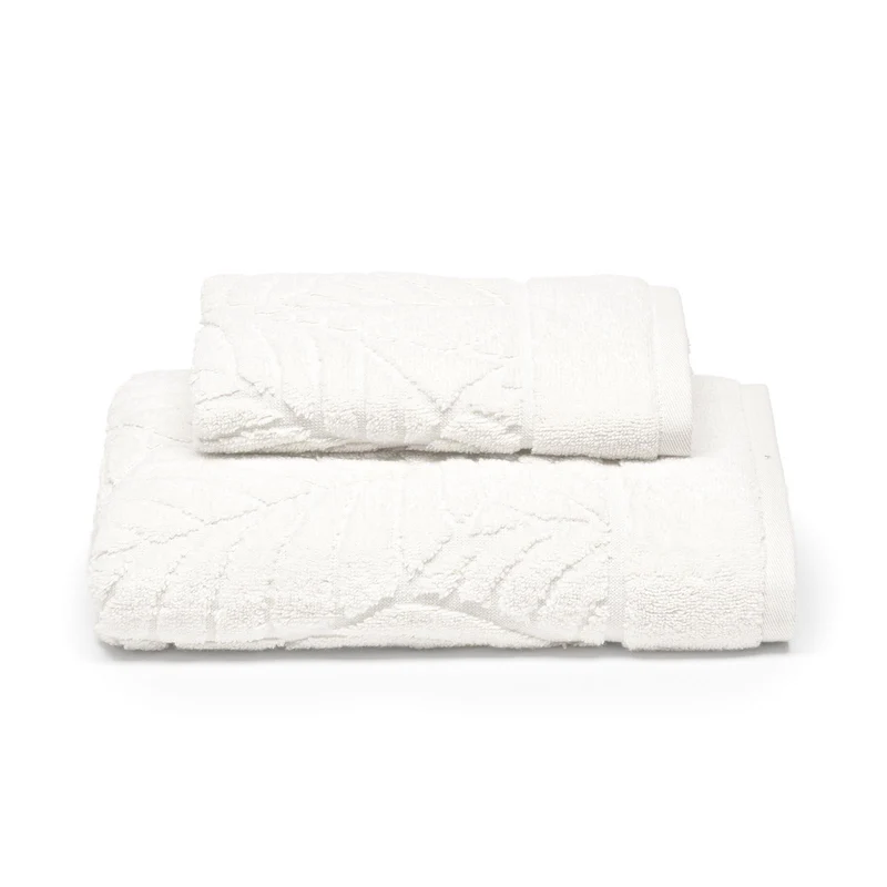 Asciugamano con Ospite foglie in Cotone 450 gr/mq