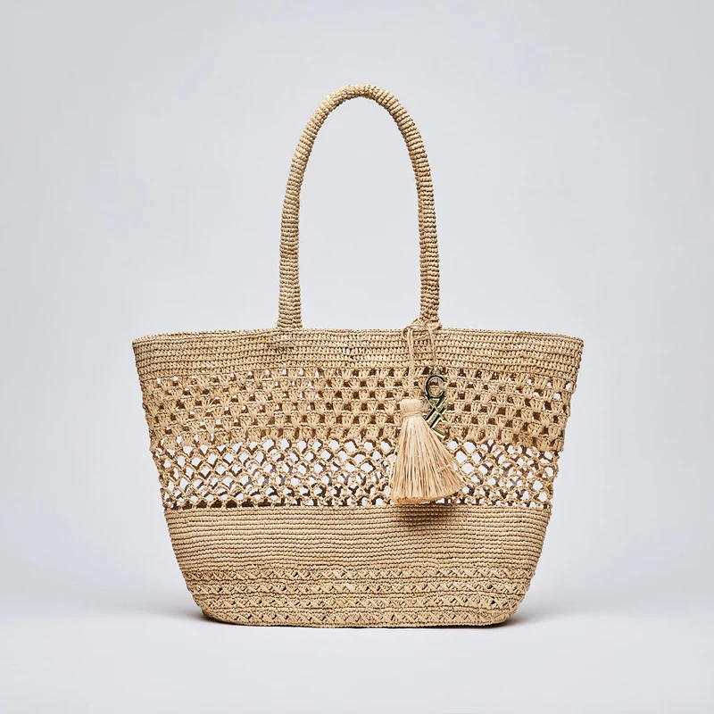 Sac à main Flavie en raphia confectionné à la main
