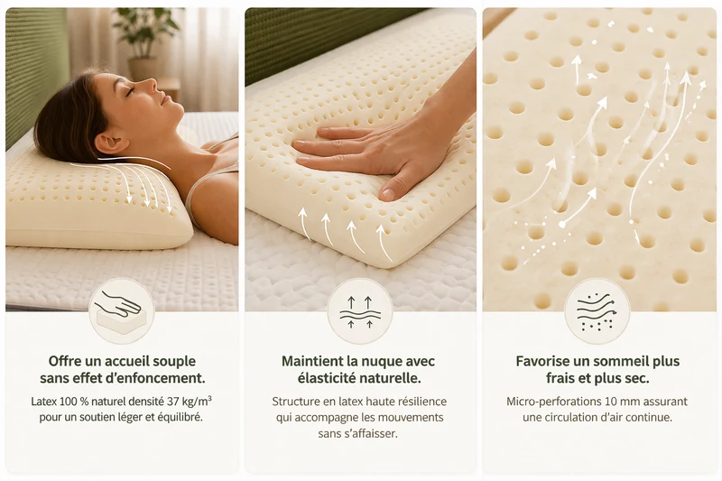 Oreiller Latex Naturel - Souple