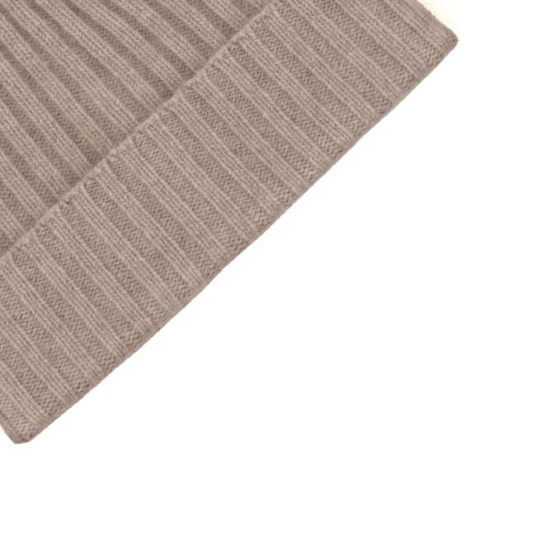 Bonnet à côtes anglaises cachemire - Taupe