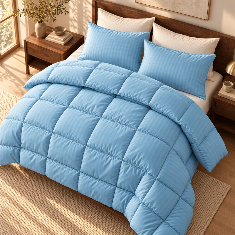 Couette 100 % laine naturelle – Enveloppe satin de coton 120 fils/cm²