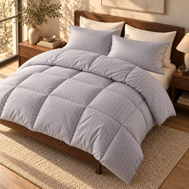 Couette 100 % laine naturelle – Enveloppe satin de coton 120 fils/cm²