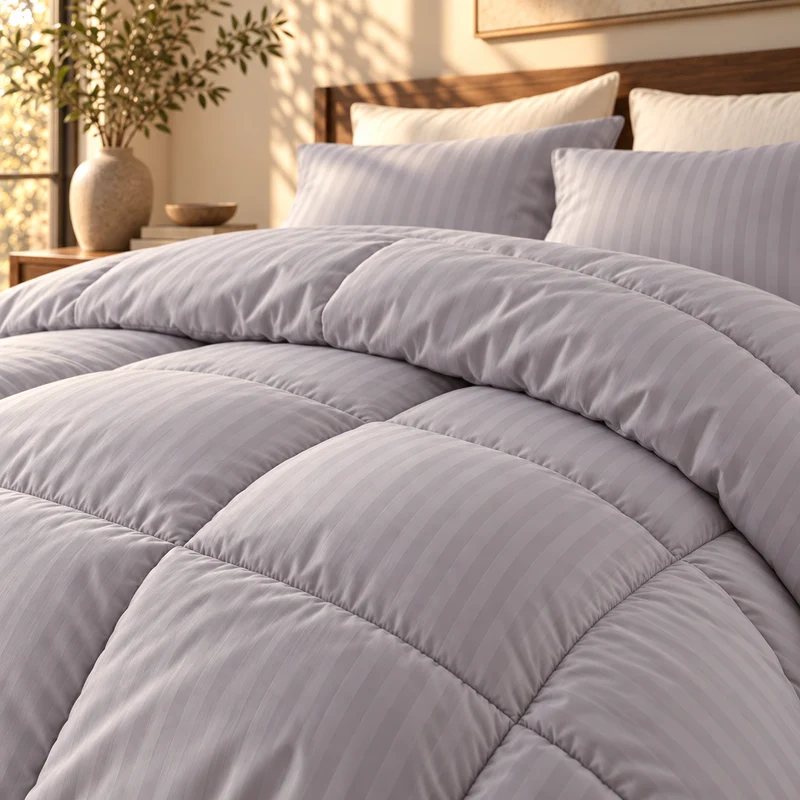 Couette 100 % laine naturelle – Enveloppe satin de coton 120 fils/cm²